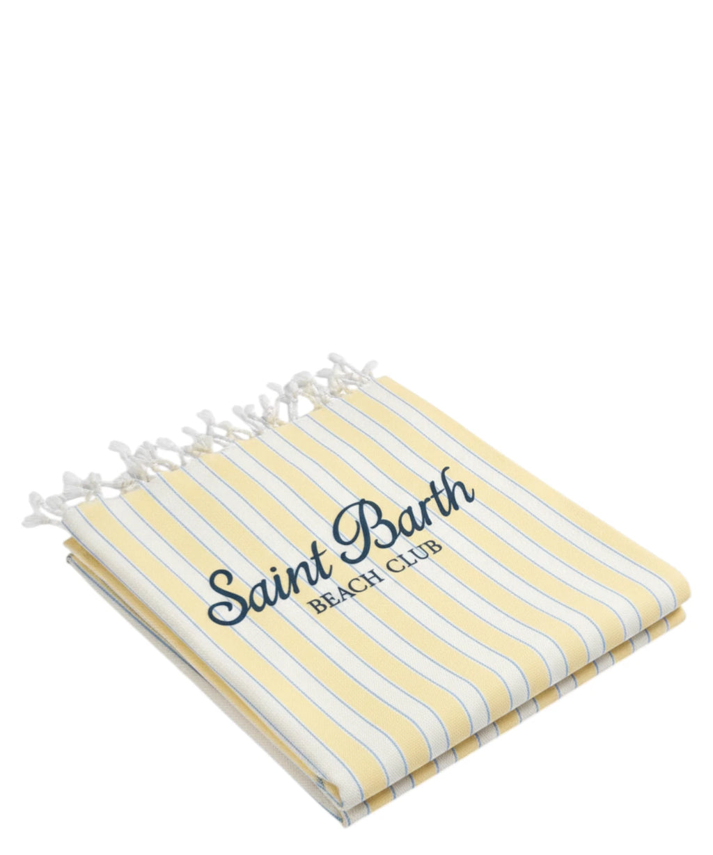 Serviette de plage MC2 Saint Barth avec franges et logo