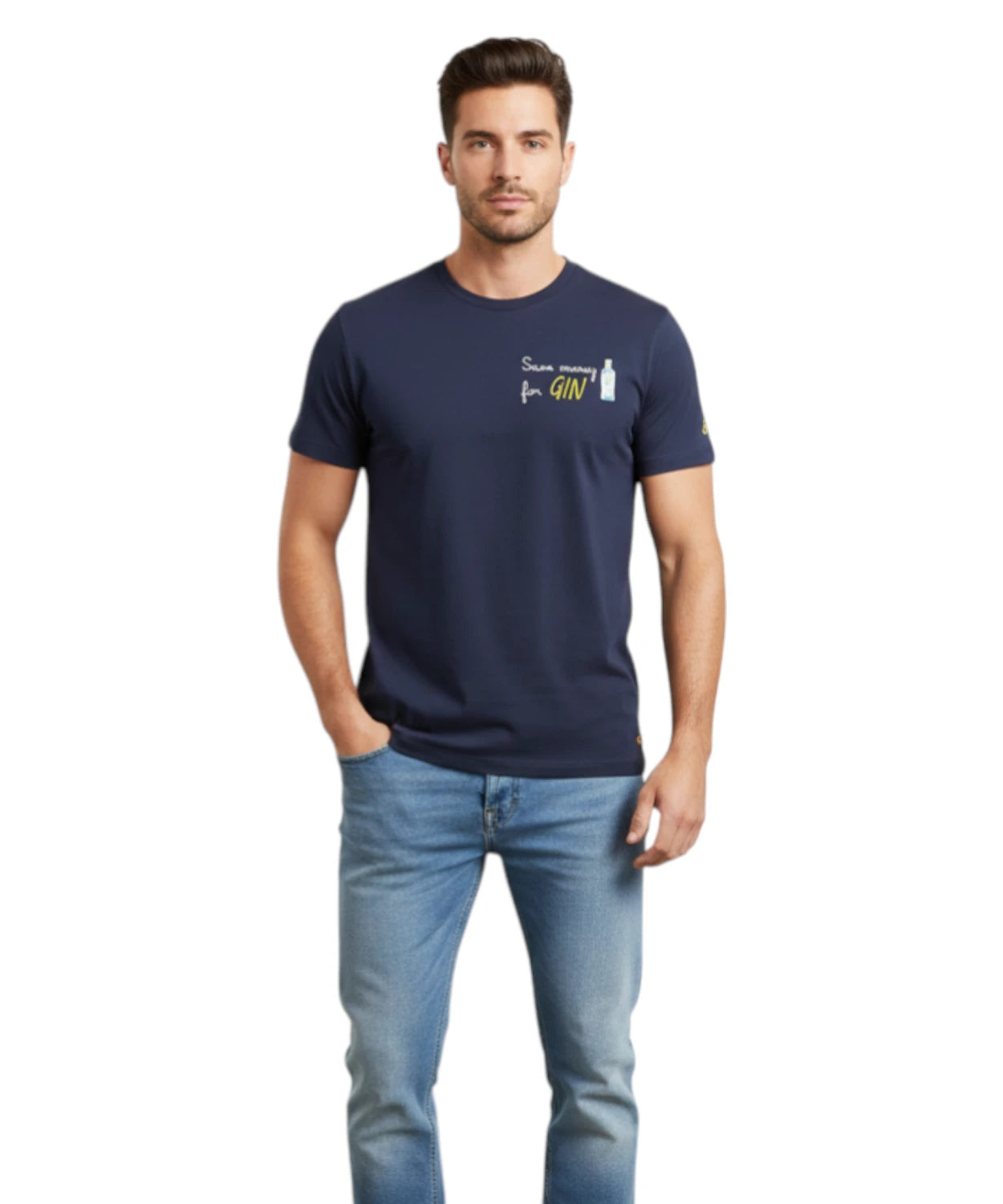 T-Shirt Uomo Portofino con Ricamo MC2 Saint Barth