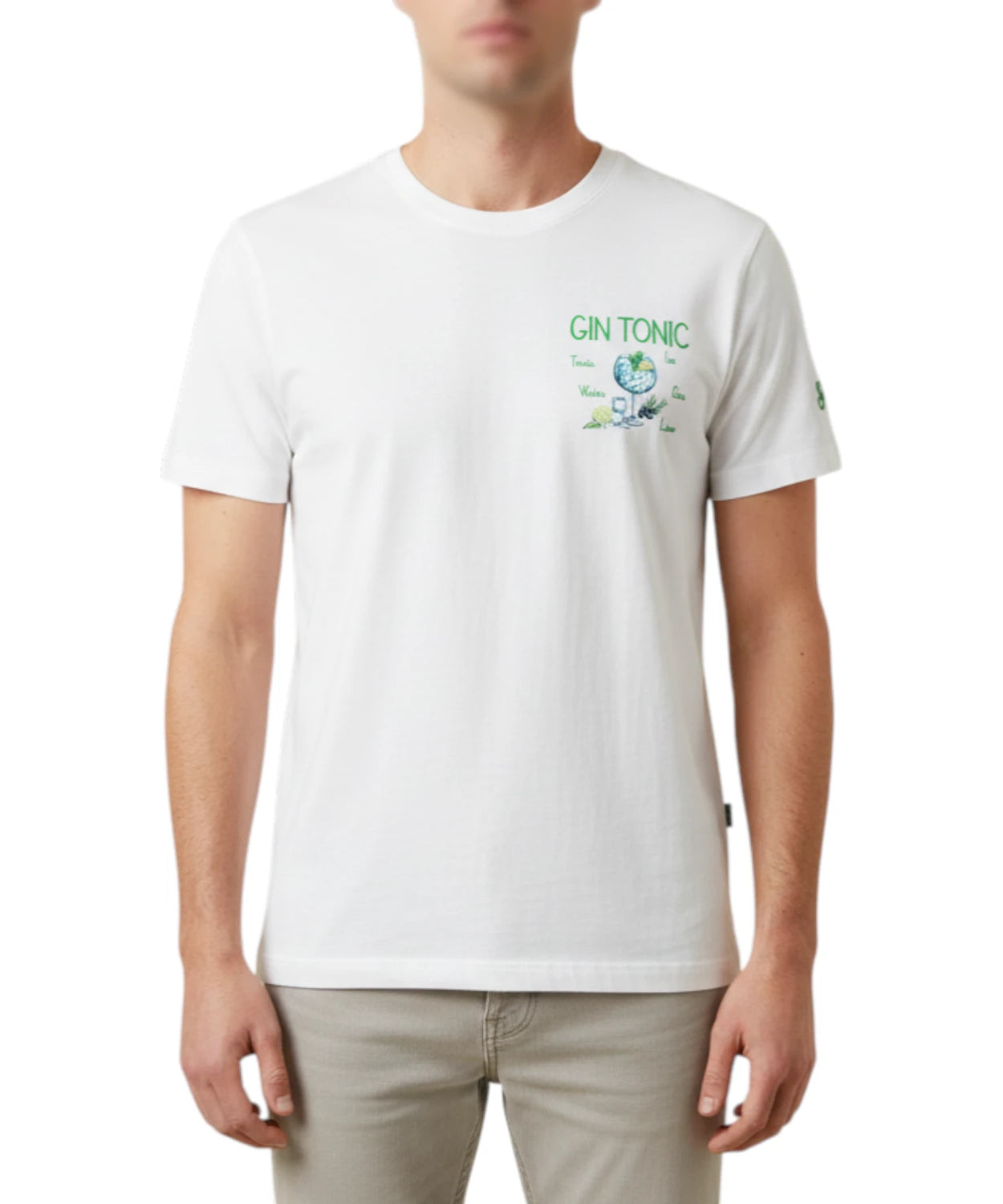 T-Shirt Uomo Portofino MC2 Saint Barth con Ricamo Gin Tonic