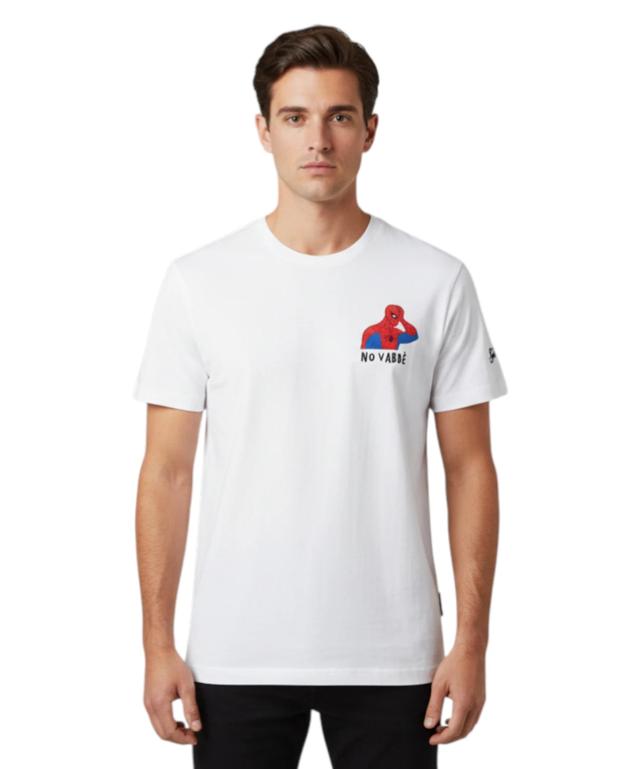 T-Shirt Uomo Portofino MC2 Saint Barth con Ricamo Spiderman