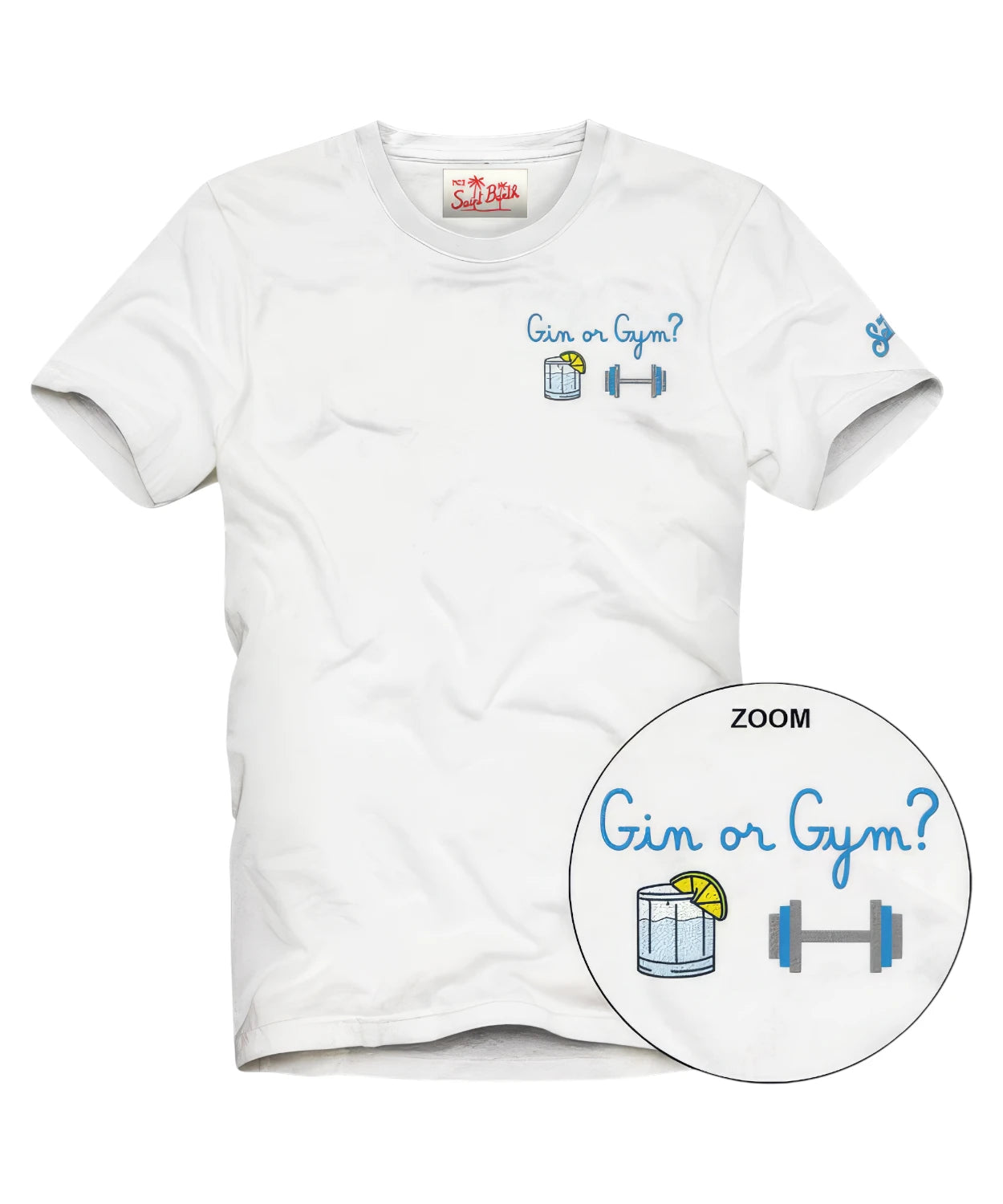 T-Shirt Uomo Portofino MC2 Saint Barth con Ricamo Gin Gym