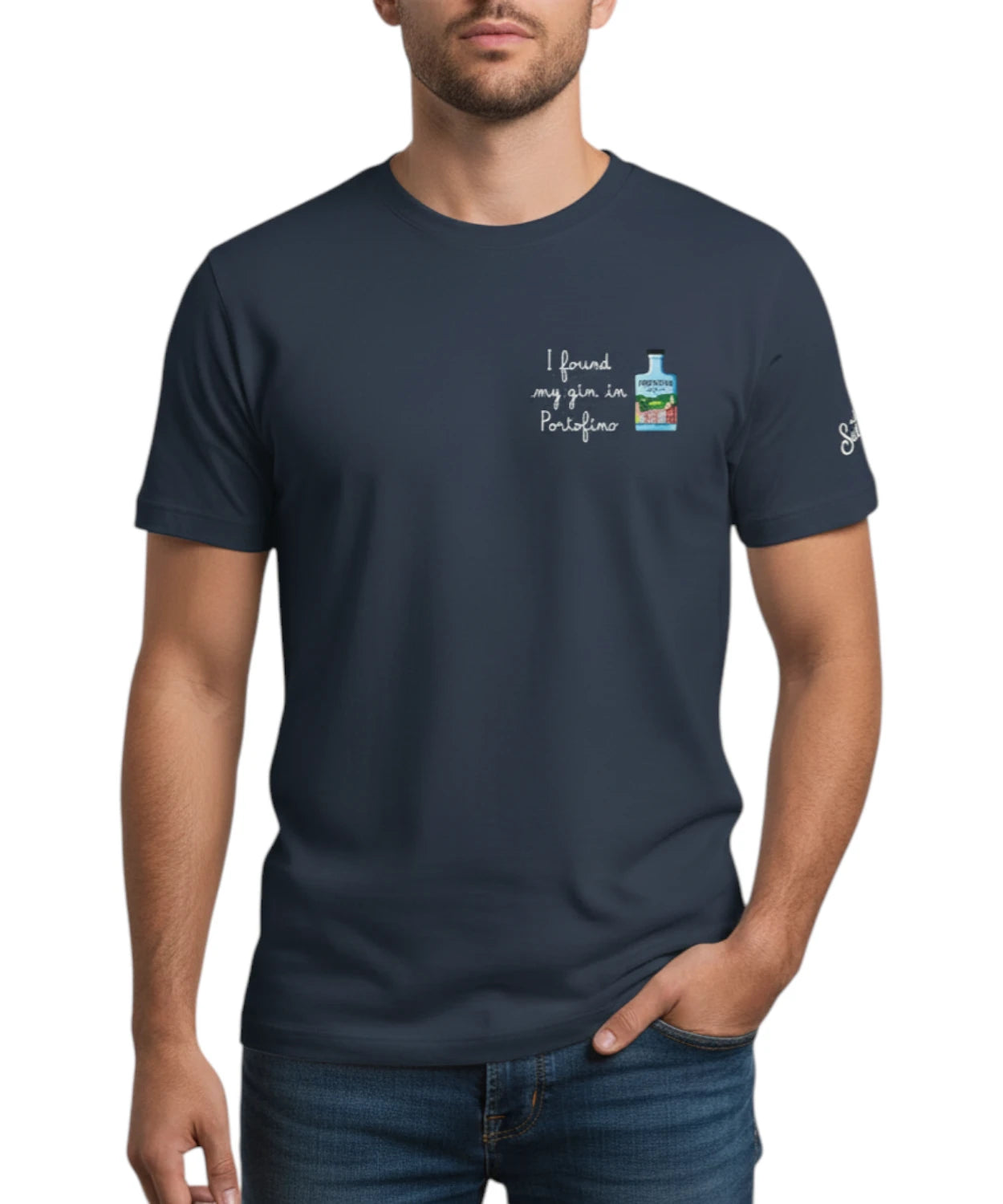 T-Shirt Uomo Portofino con Ricamo Saint Barth