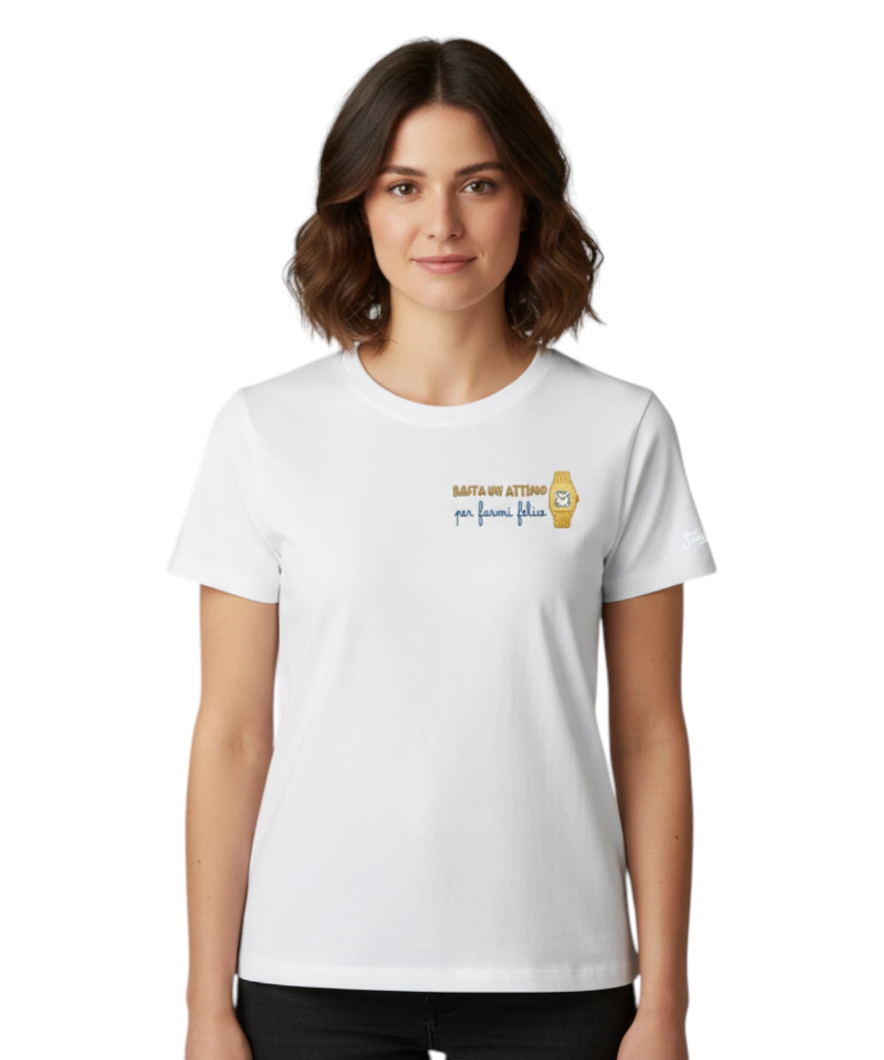 T-shirt Emilie MC2 Saint Barth avec broderie Basta un Attimo