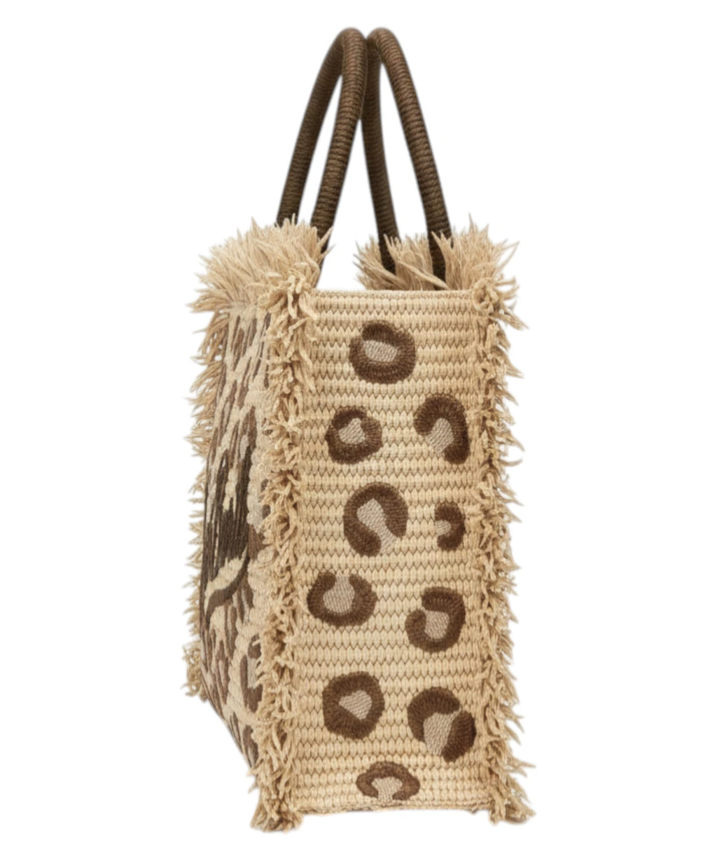 Sac Colette en raphia animalier MC2 Saint Barth