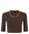 Maglia Cropped Pinko KYMBERLY avec chaîne dorée