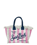 Borsa Colette Stripes MC2 Saint Barth in Canvas