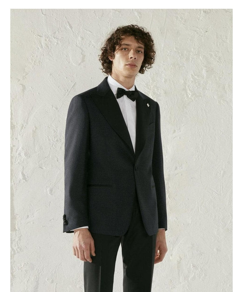 Giacca smoking blu con dettaglio in lurex - kosmo 2