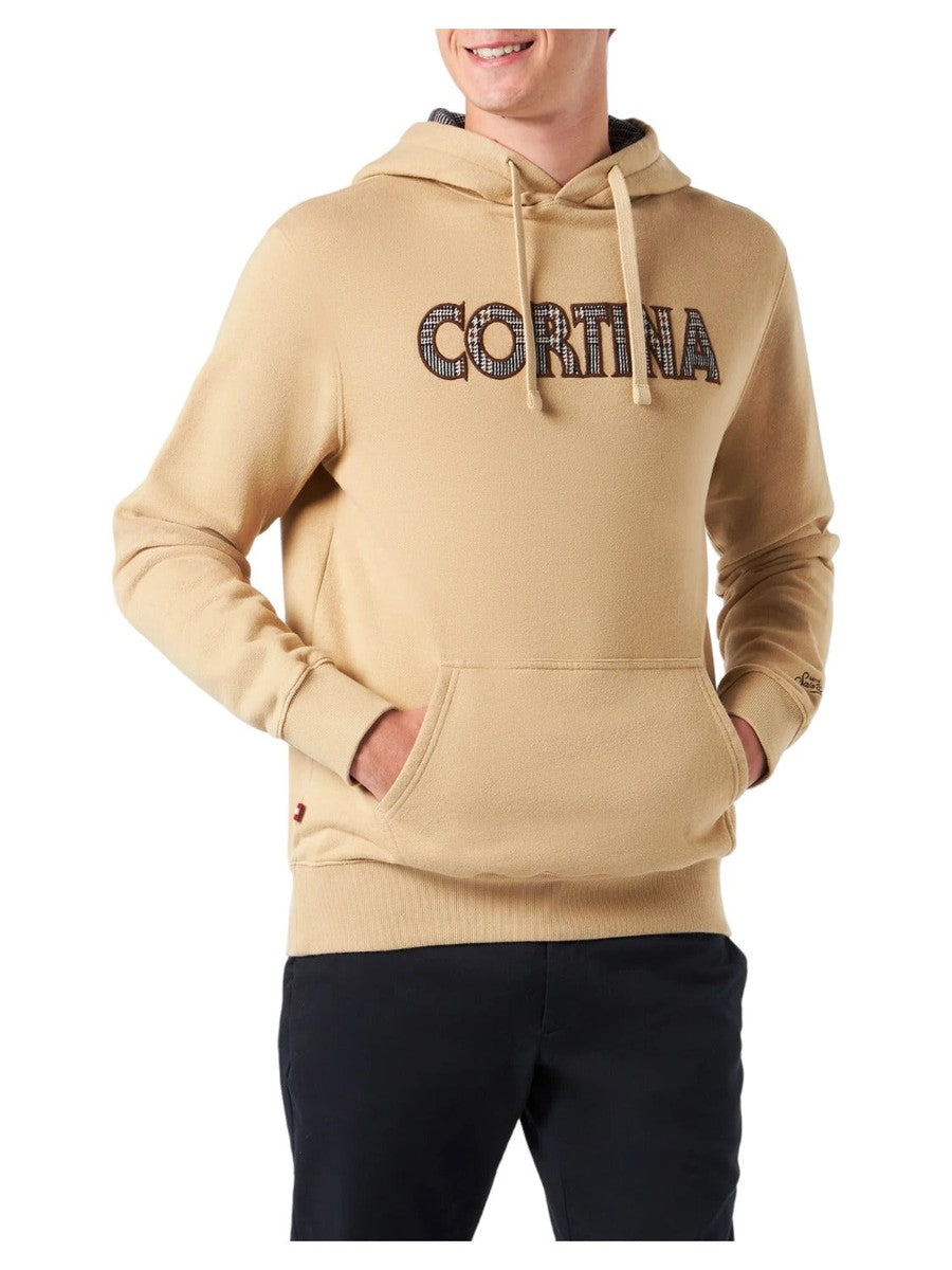 Felpa da uomo beige con patch Cortina-Mc2 Saint Barth-Felpe-Vittorio Citro Boutique