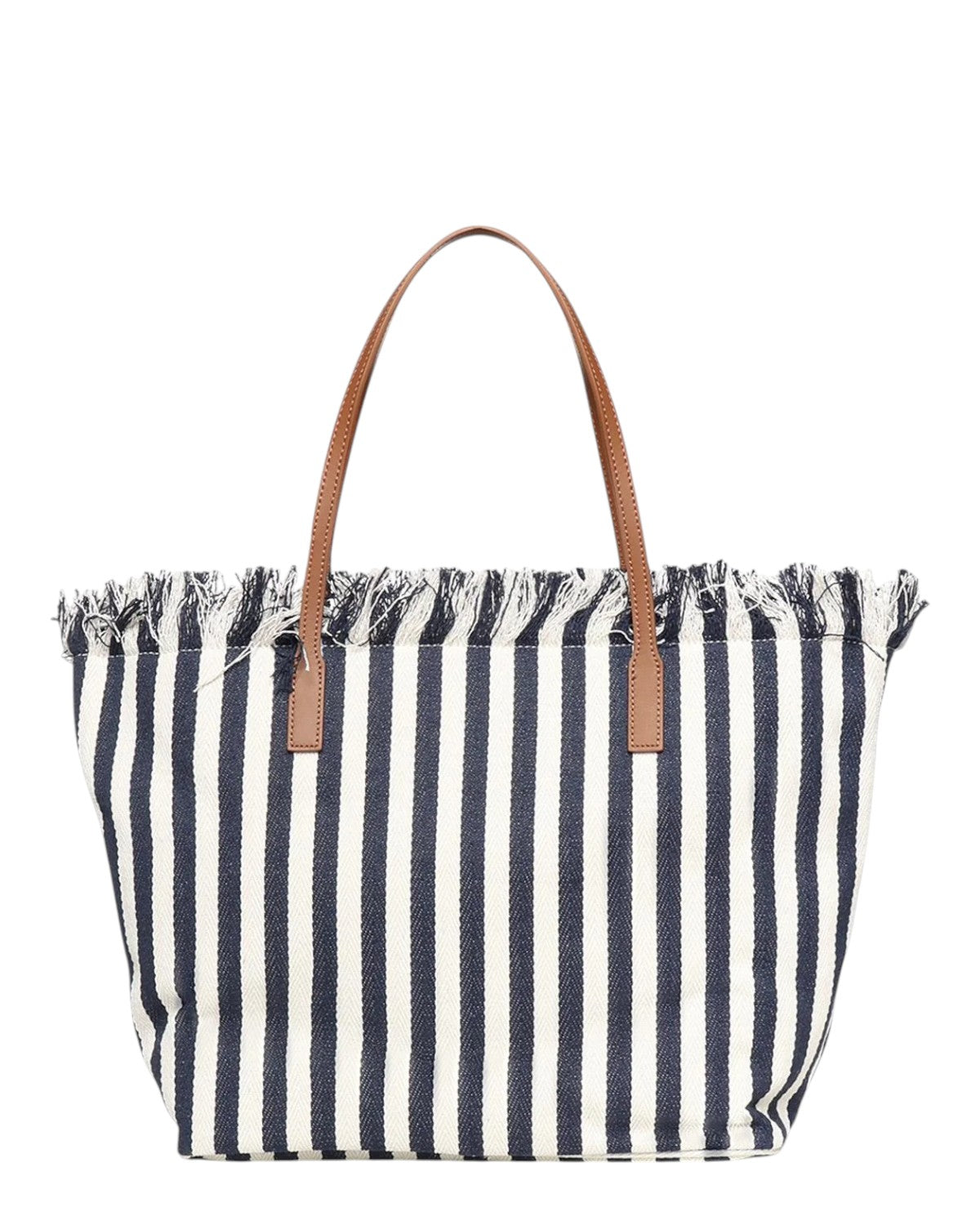 Shopper City MC2 Saint Barth en toile à rayures bleues