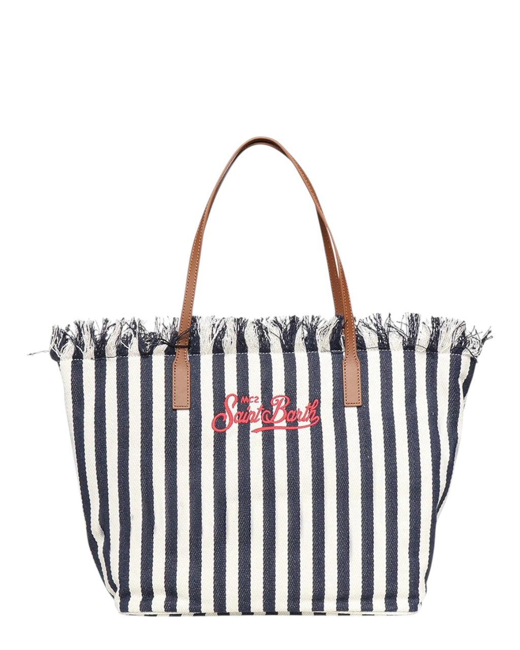 Shopper City MC2 Saint Barth en toile à rayures bleues