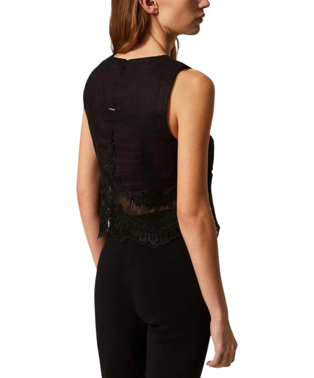 Top femme Twinset en dentelle élégante