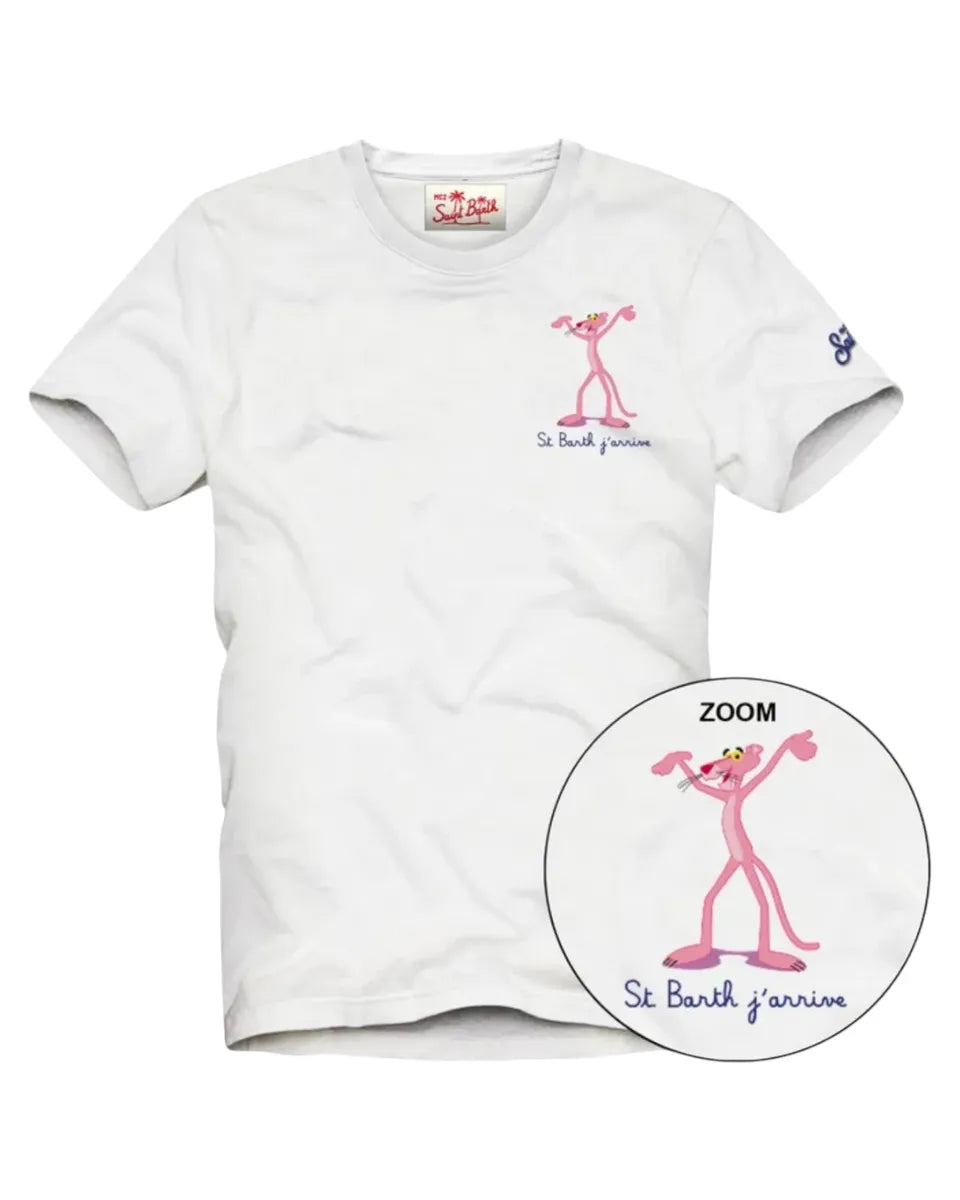 T-Shirt con Pantera Rosa "St. Barth J'Arrive"-Mc2 Saint Barth-T-shirt-Vittorio Citro Boutique