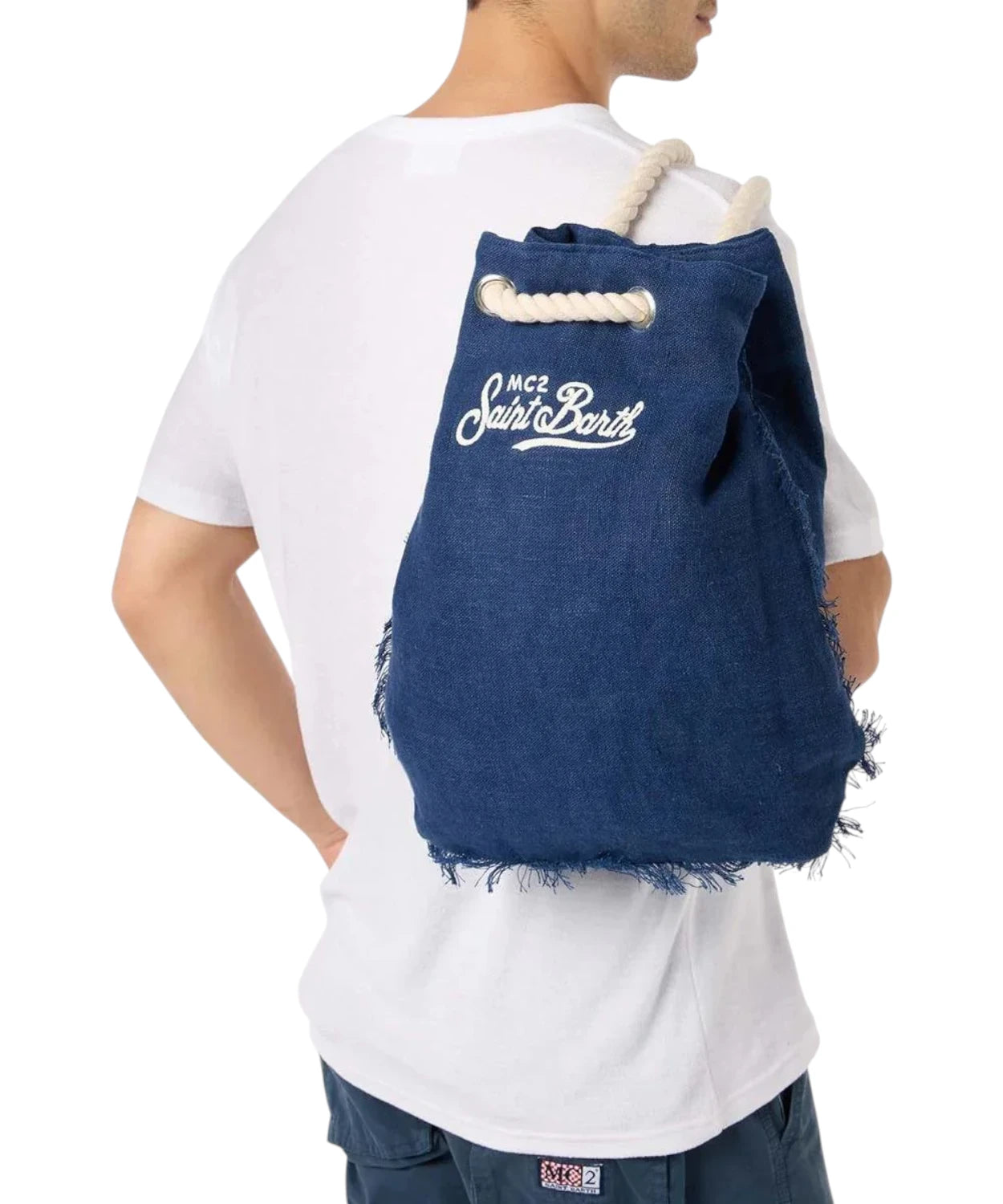 Sac à dos MC2 Saint Barth en lin avec logo