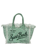 Borsa Vanity MC2 Saint Barth verde con stampa bandana e frange-Mc2 Saint Barth-Borse a spalla-Vittorio Citro Boutique