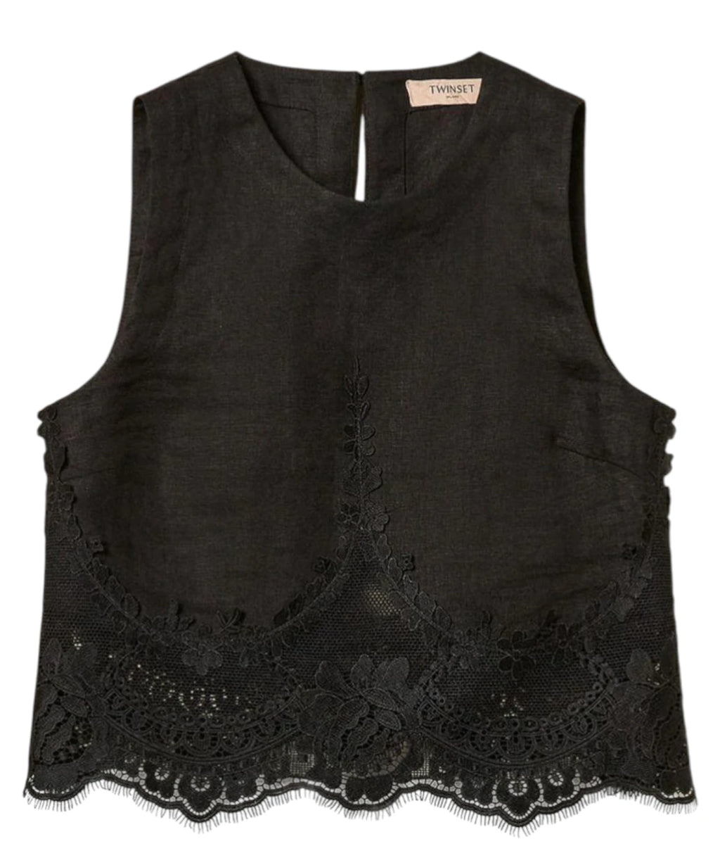Top femme Twinset en dentelle élégante