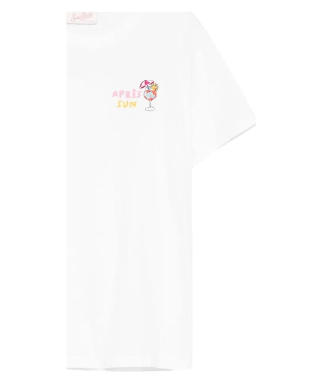 T-shirt Emilie Bianca Après Sun Ricamata-Mc2 Saint Barth-T-shirt-Vittorio Citro Boutique