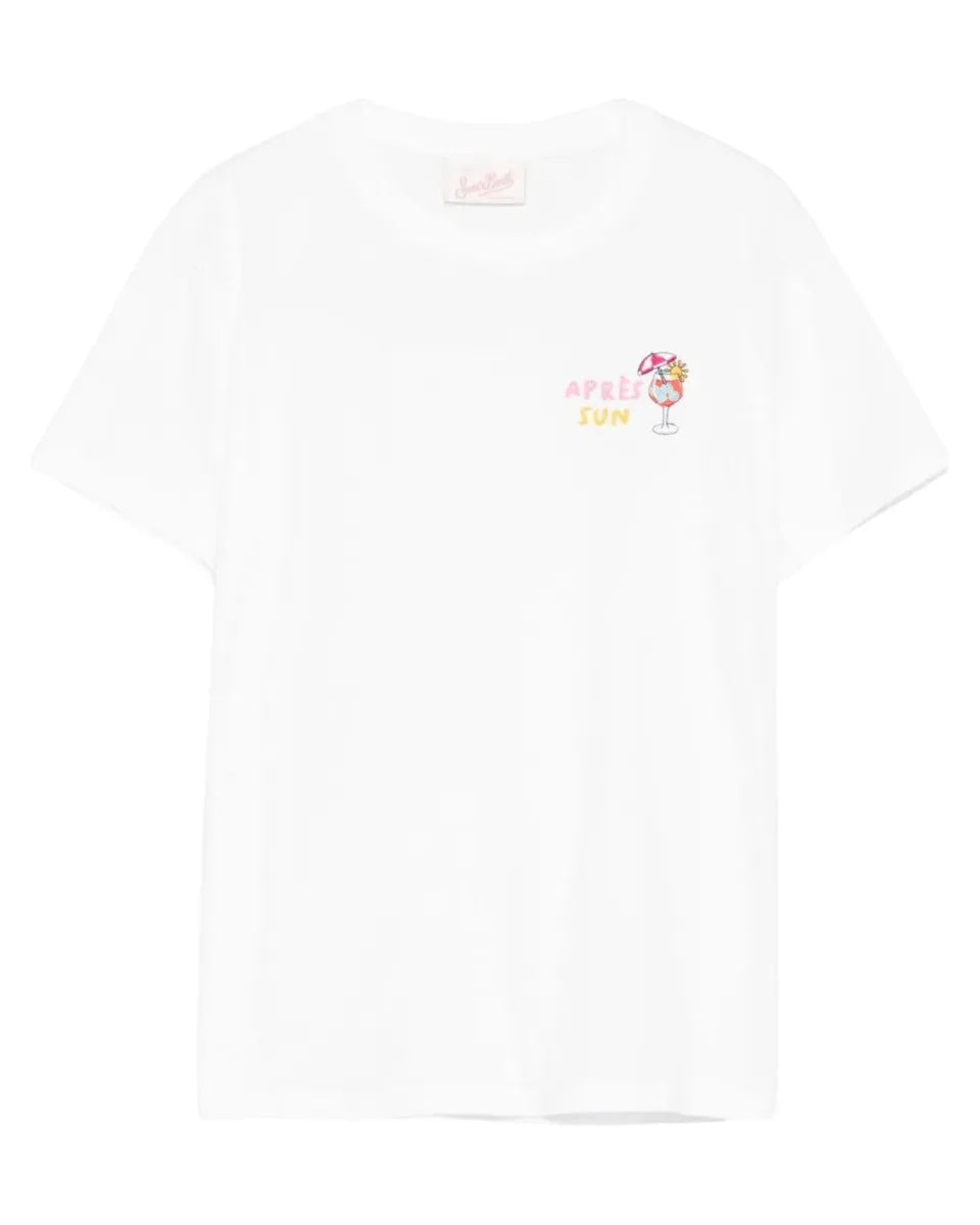 T-shirt Emilie Bianca Après Sun Ricamata-Mc2 Saint Barth-T-shirt-Vittorio Citro Boutique