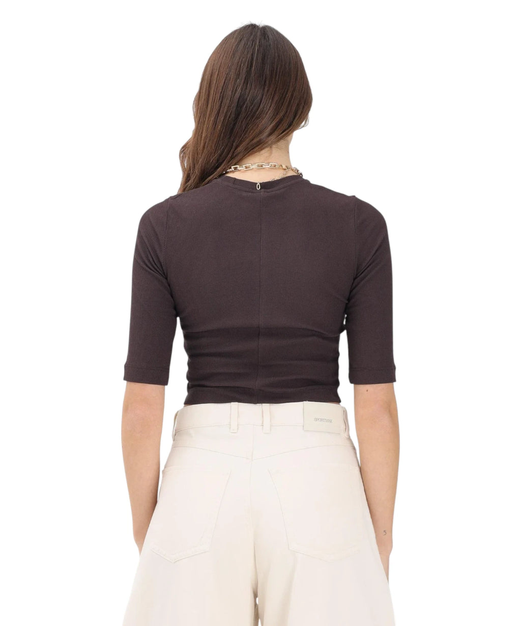 Maglia Cropped Pinko KYMBERLY avec chaîne dorée
