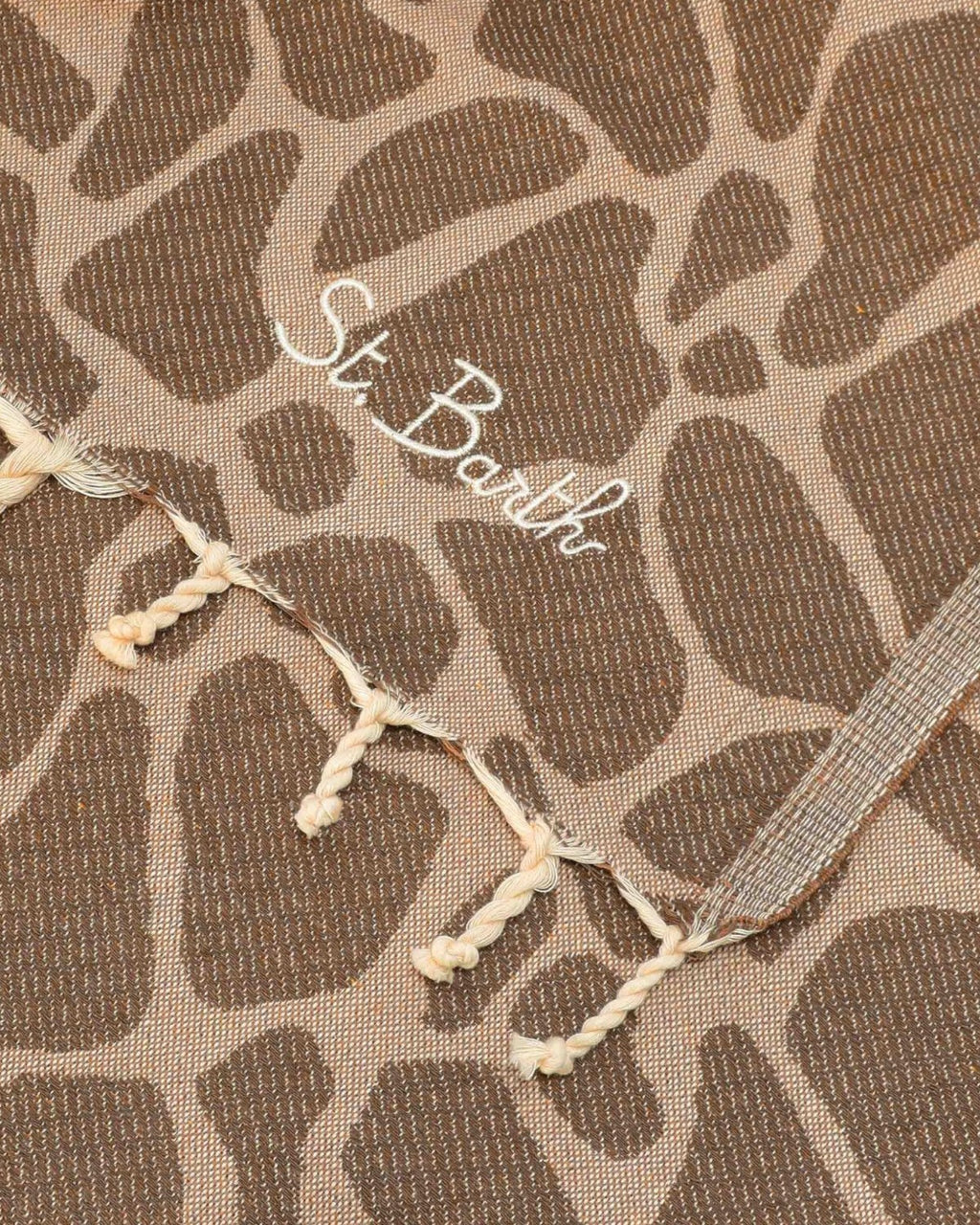 Serviette de plage MC2 Saint Barth Animalier avec franges et logo