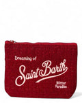 Pochette Aline in tweed con ricamo logo-Mc2 Saint Barth-Pochette-Vittorio Citro Boutique