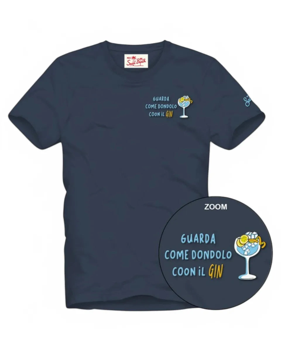 T-shirt da uomo in cotone con ricamo Dondolo Gin-Mc2 Saint Barth-T-shirt-Vittorio Citro Boutique