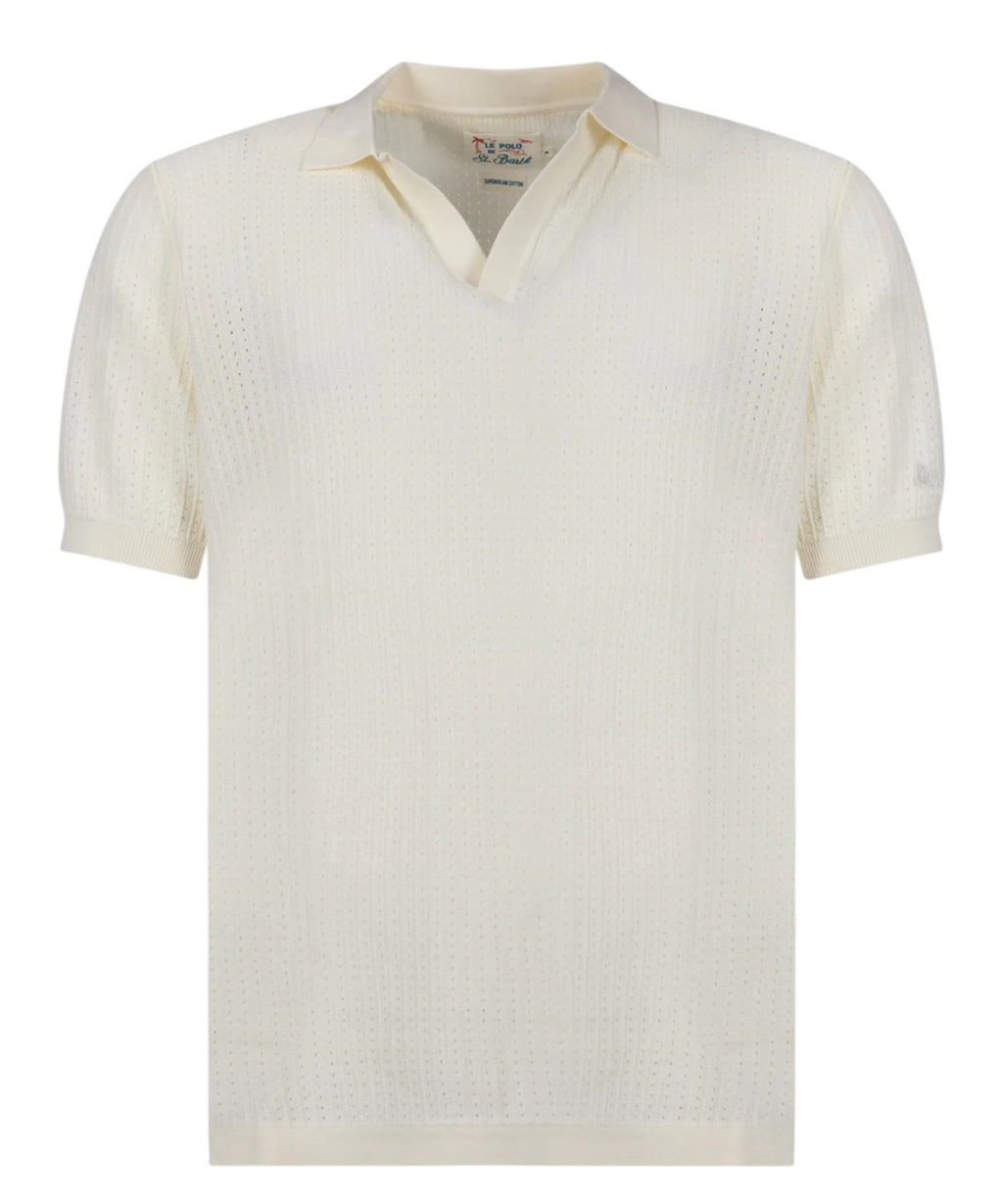 Polo homme en coton ajouré MC2 Saint Barth