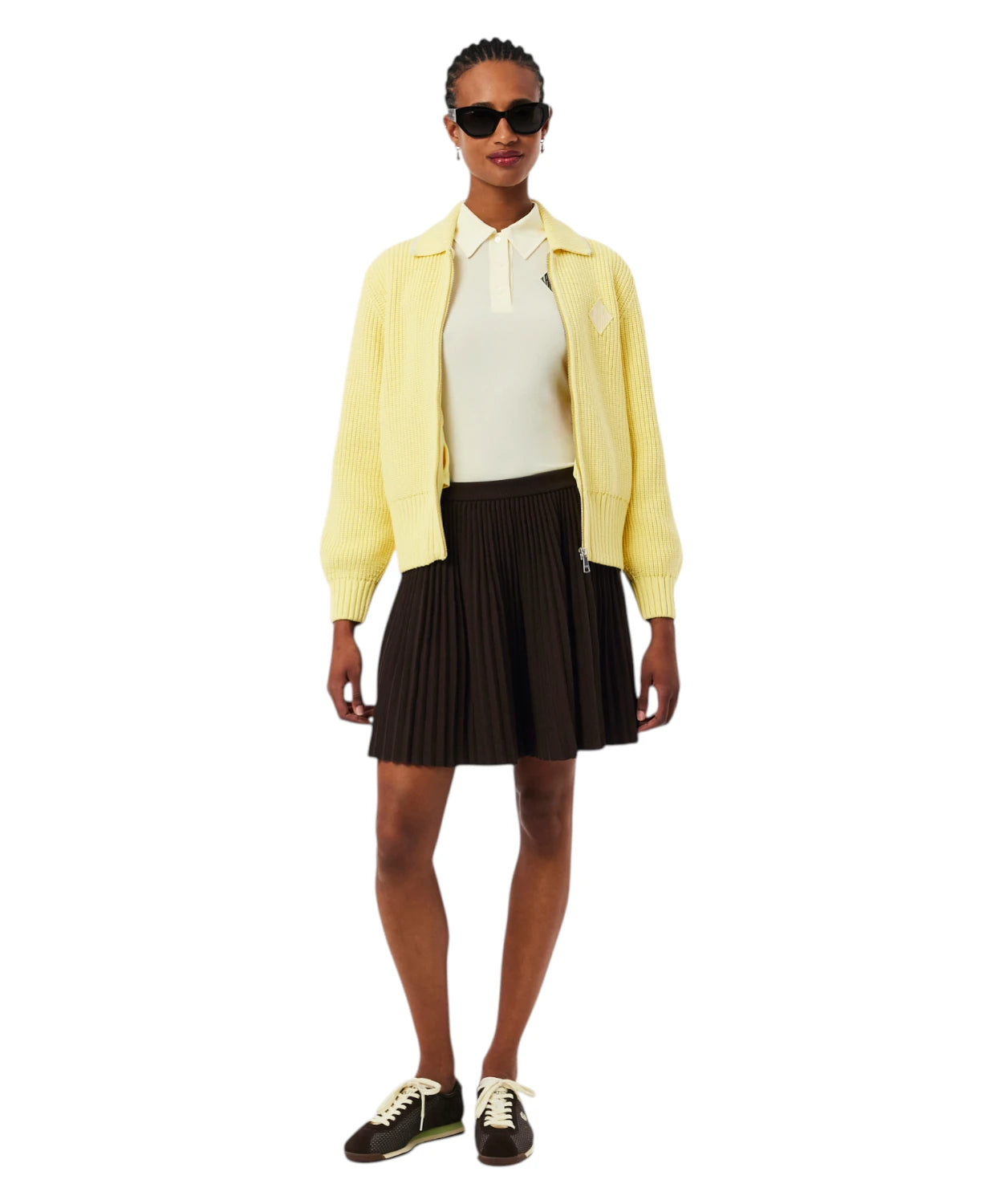 Gonna Corta Lacoste da Donna in Mesh 3D Plissettata