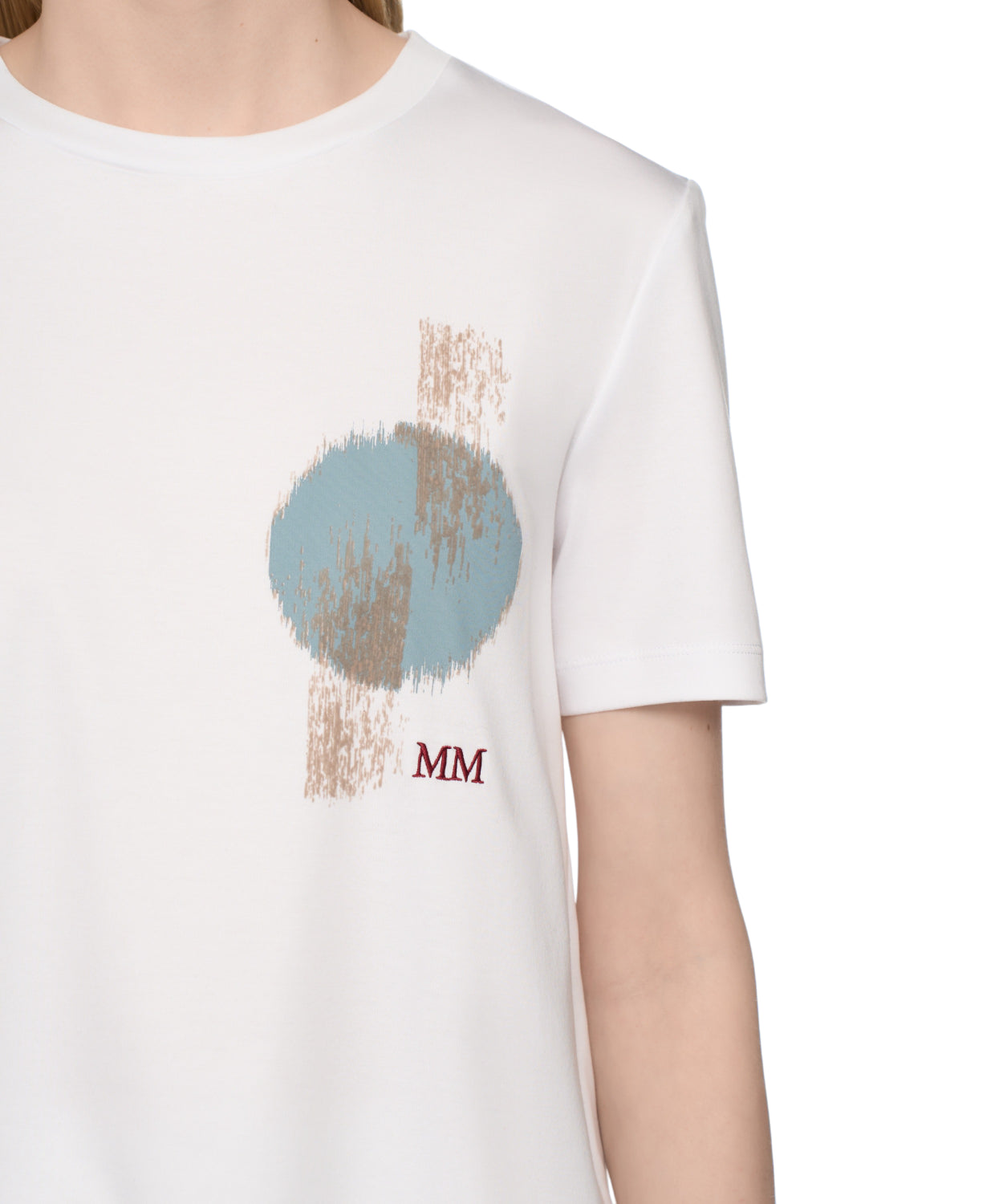 T-shirt Max Mara logo MM in Modal e Cotone