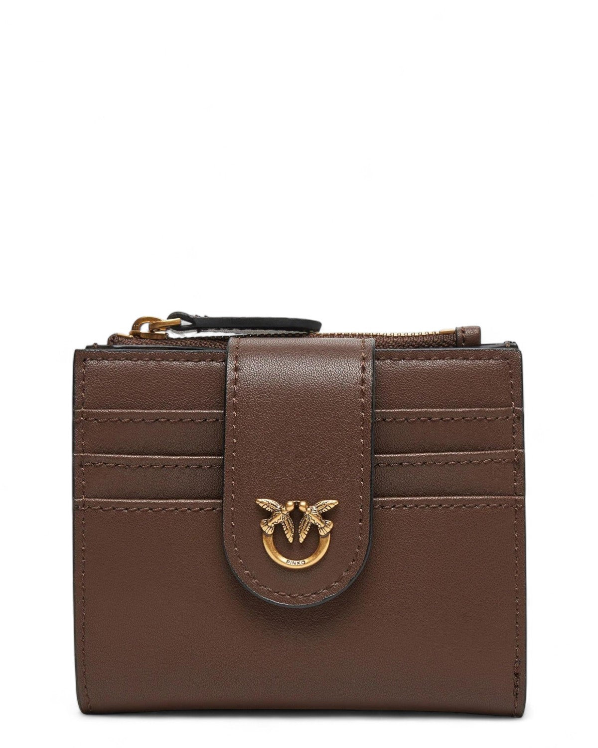 Portafoglio Piccolo in Pelle con Logo Love Birds-Pinko-Portafogli-Vittorio Citro Boutique