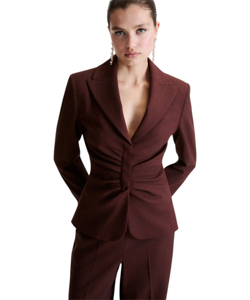 Giacca Donna Elegante in Twill Stretch con Arricci
