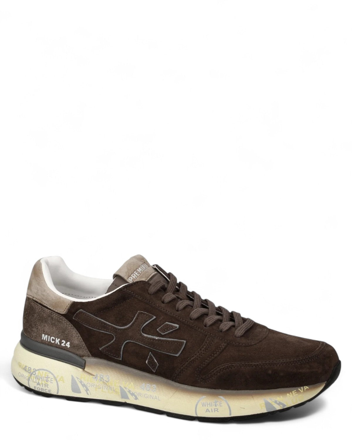 Sneakers uomo Premiata Mick 7898 marroni, design moderno e dettagli artigianali per uno stile casual sofisticato.