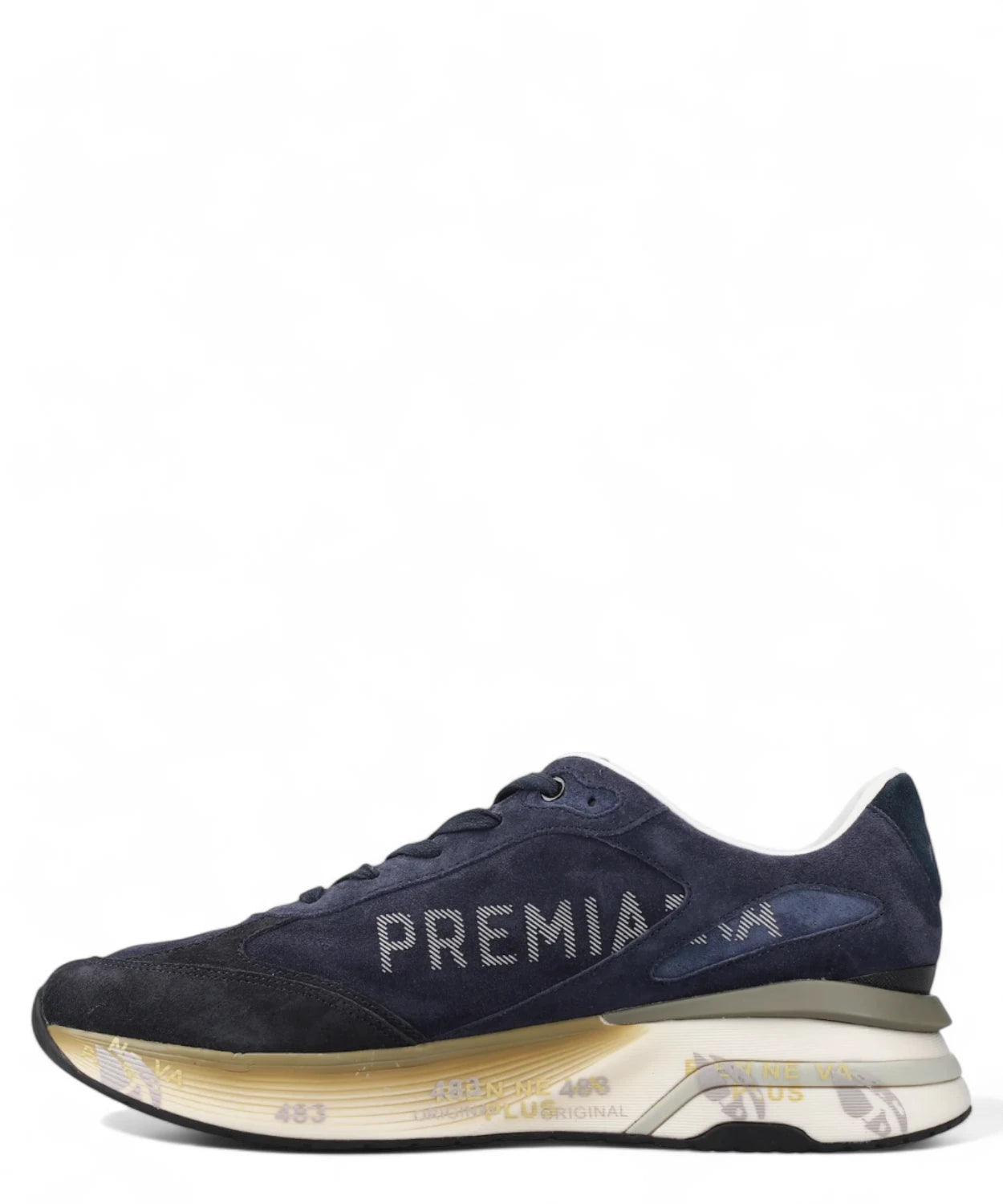 Sneakers Premiata Moerun 7776 - Comfort e Design, vista laterale interna con logo Premiata e suola ammortizzata per uso quotidiano.