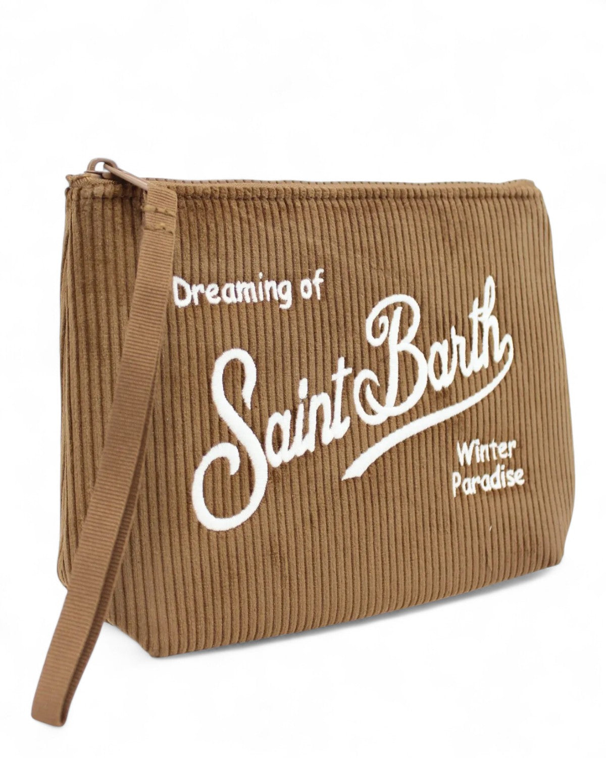 Pochette Aline in velluto a coste con logo-Mc2 Saint Barth-Pochette-Vittorio Citro Boutique