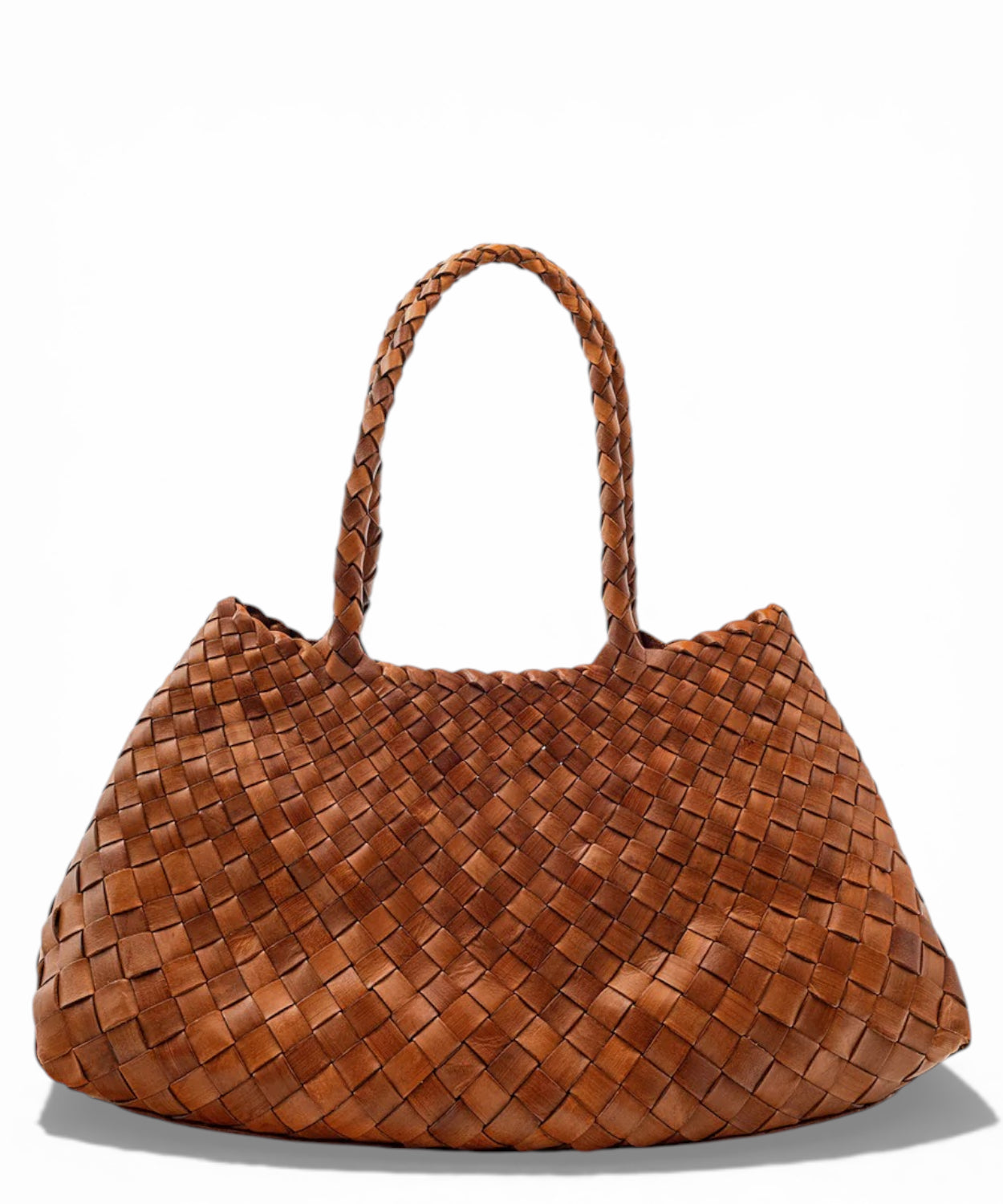 Borsa Santa Croce Intrecciata in Pelle