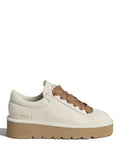 Chaussures à lacets pour femme Panchic P003 Muse en nubuck ivoire