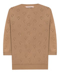 Top Twinset Cotone e Cashmere con Cuori Traforati