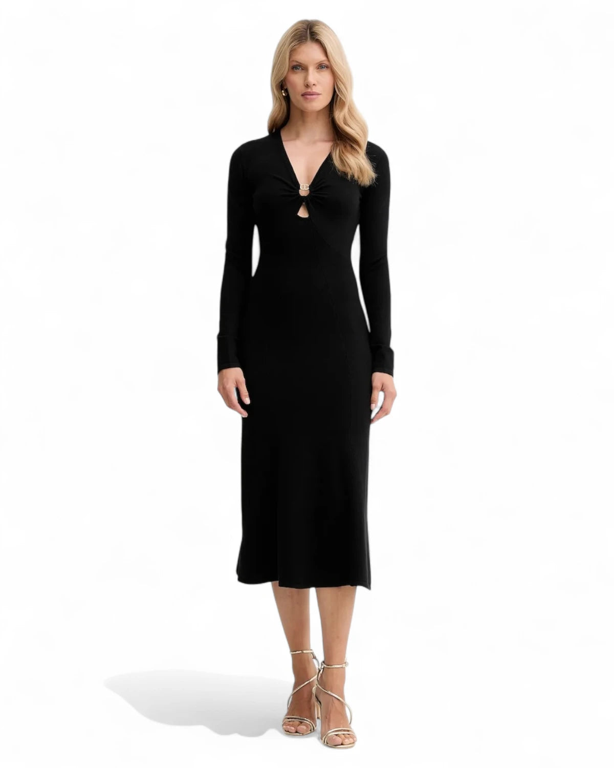 Abito Longuette in Maglia con Logo-Twinset-Abiti-Vittorio Citro Boutique