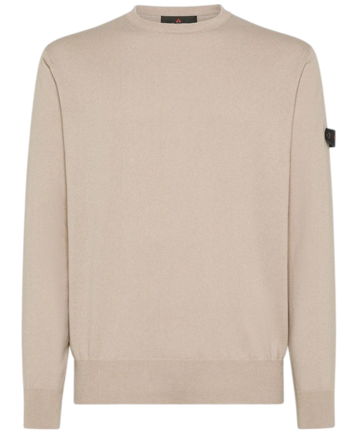 Maglione Lana e Cotone EXMOOR 07 - Eleganza e Comfort, modello beige a manica lunga con girocollo e finiture minimal per outfit invernali uomo.