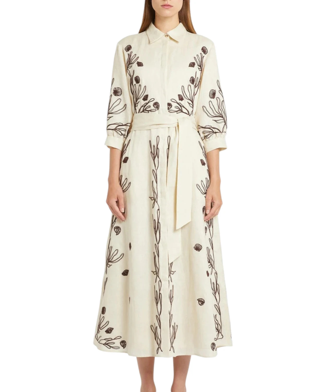 Marella Abito Chemisier BANDA con Ricamo