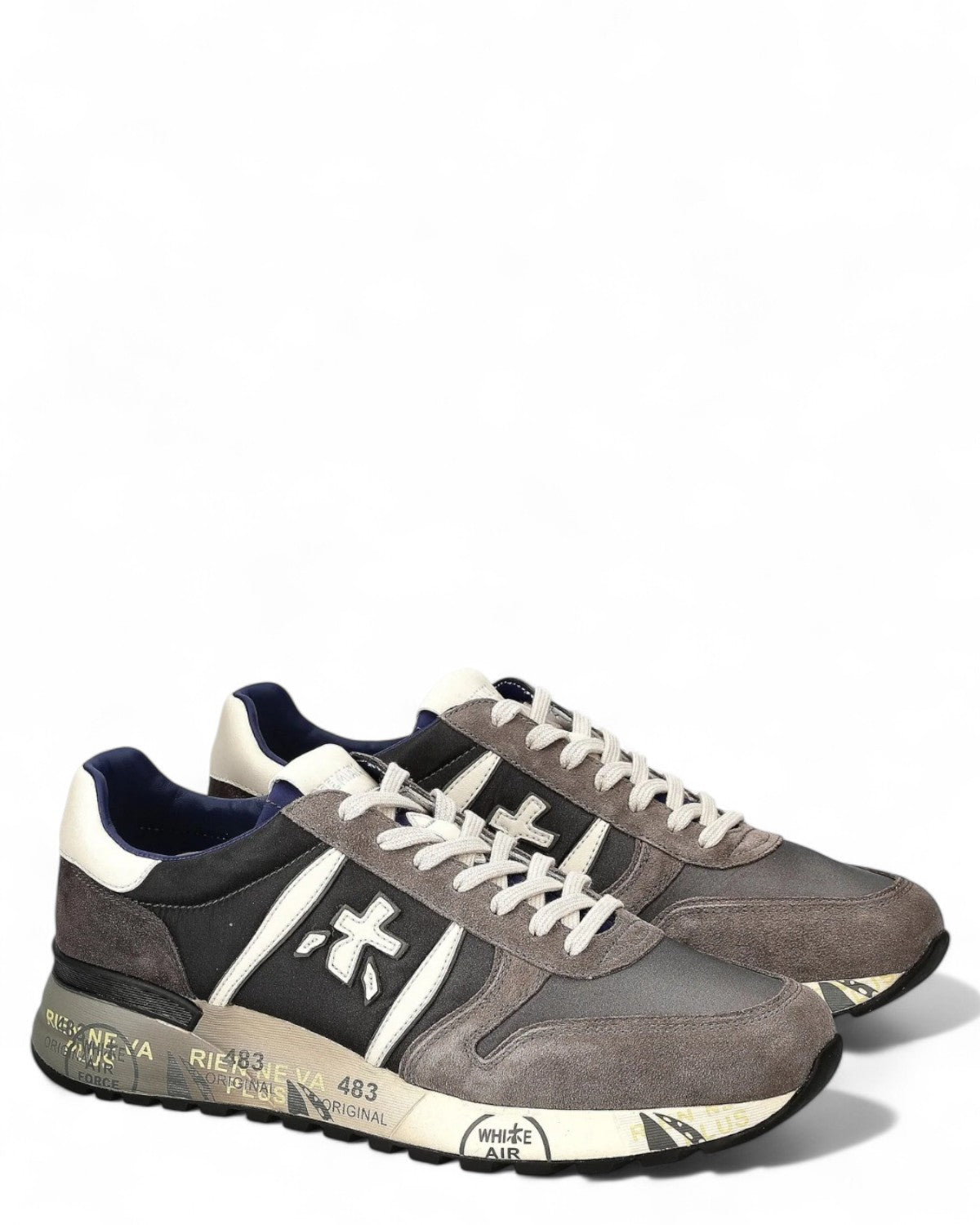 Scarpe da ginnastica Premiata Lander 6906 per uomo, doppia vista laterale con tomaia in suede e mesh, perfette per la stagione FW26.