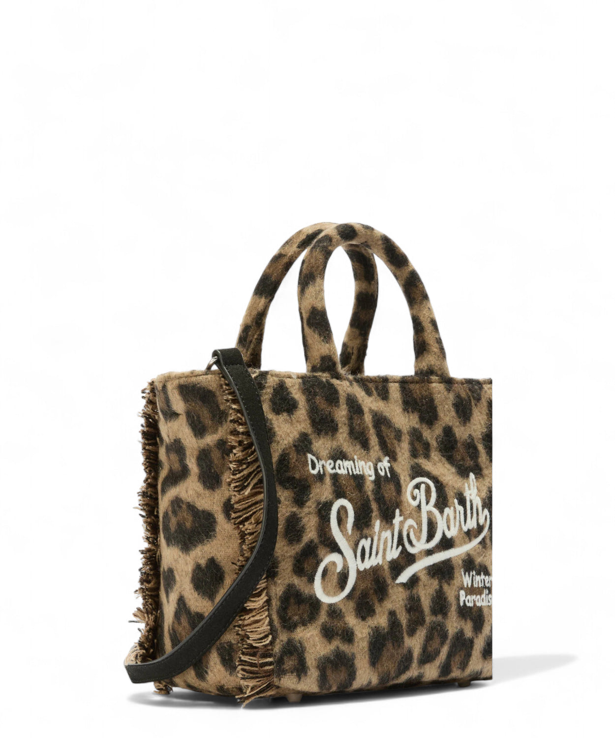 Vanity Mini Felt in misto lana leopardata-Mc2 Saint Barth-Borse a mano-Vittorio Citro Boutique