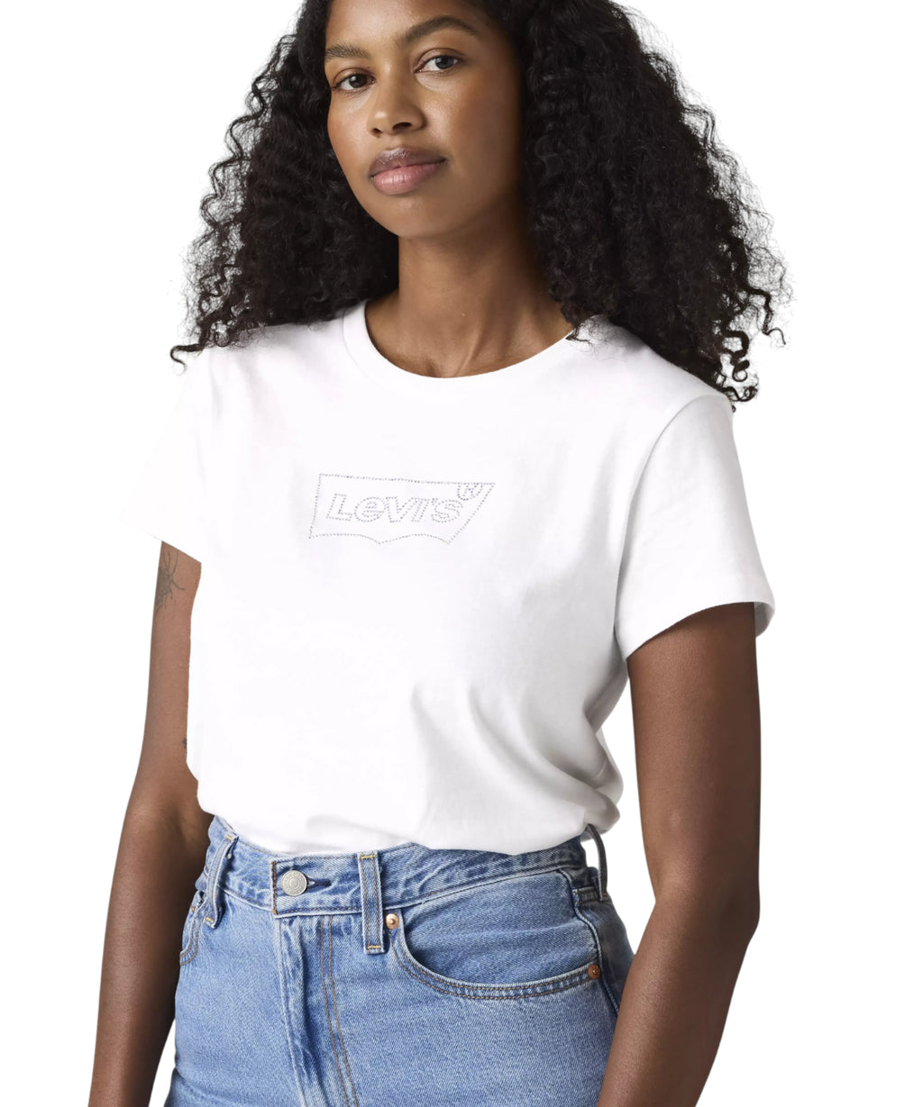 T-shirt Levi's The Perfect avec strass et col rond doux