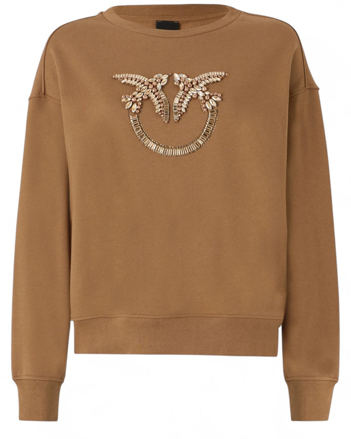 Felpa Girocollo con Ricamo Gioiello Love Birds-Pinko-Maglieria-Vittorio Citro Boutique