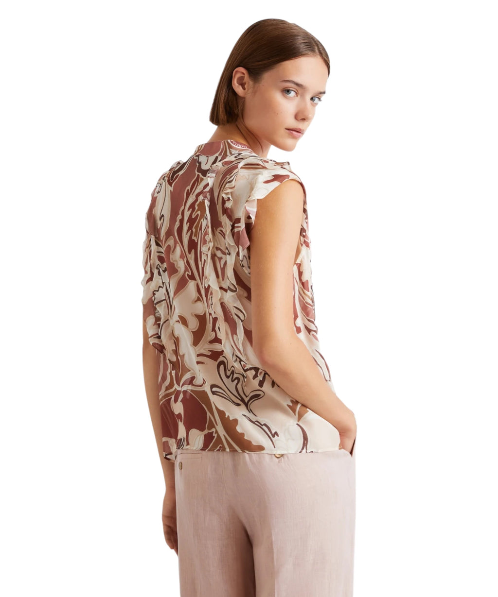 Top Marella UGOLA en georgette avec volants