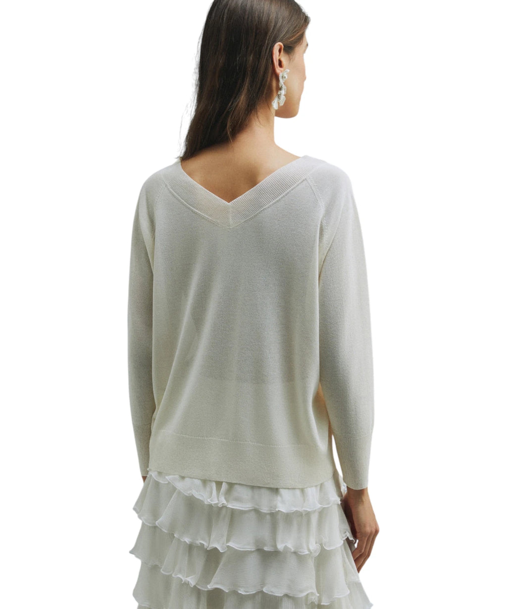 Pull Marella TUBO en mélange de viscose avec col en V