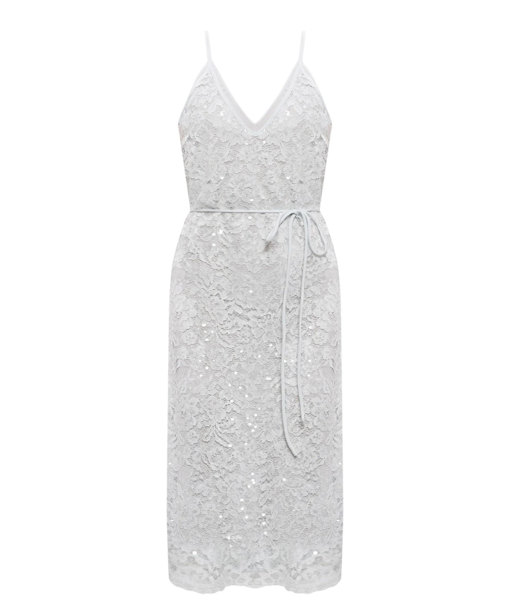 Robe Longuette en Dentelle et Paillettes