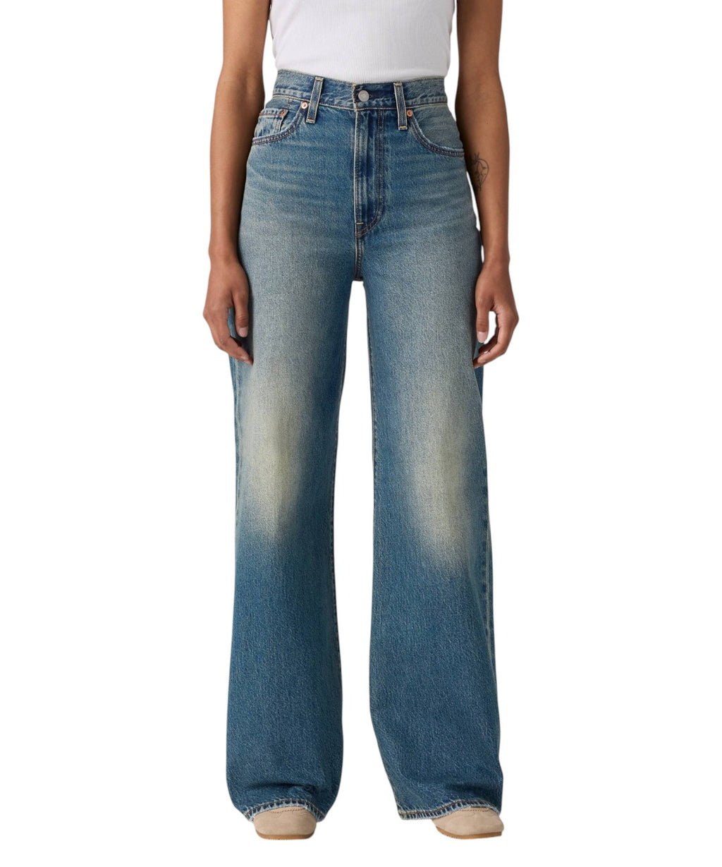 Jeans Ribcage a Vita Altissima e Gamba Ampia