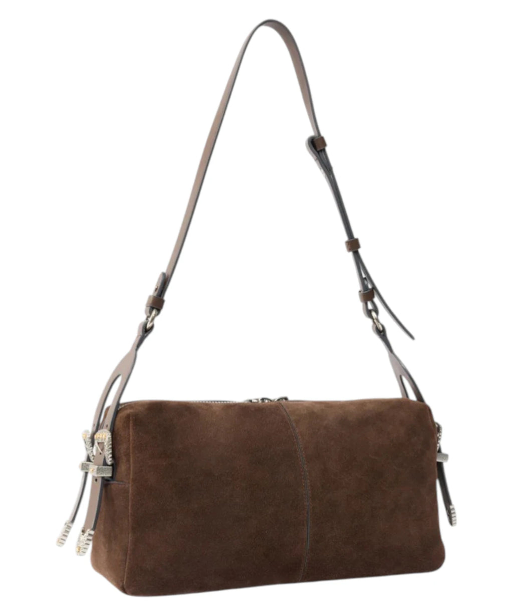 Sac Pinko Keeper Media en daim avec Love Birds