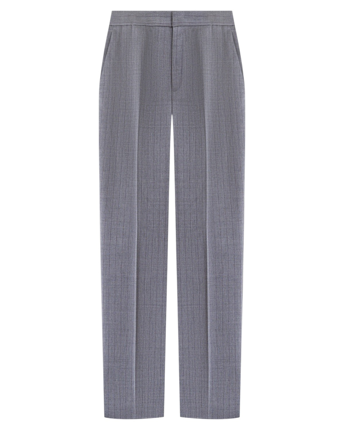 Pantaloni in Lana Grigia con Motivo gessato-Twinset-Pantaloni-Vittorio Citro Boutique