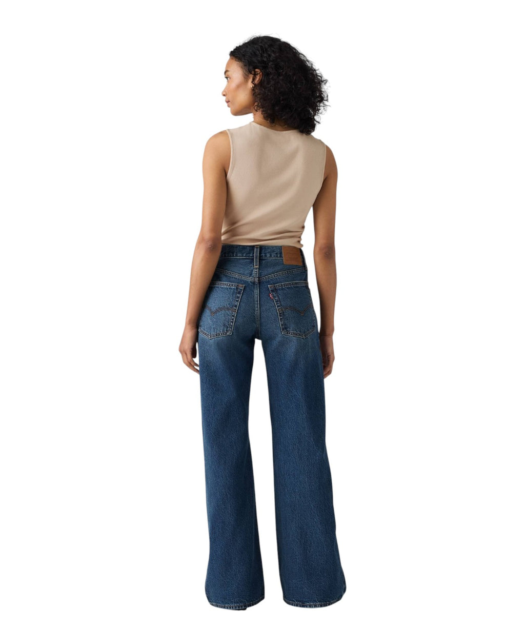 Jeans Bootcut Donna a Vita Media in Denim Non Elasticizzato